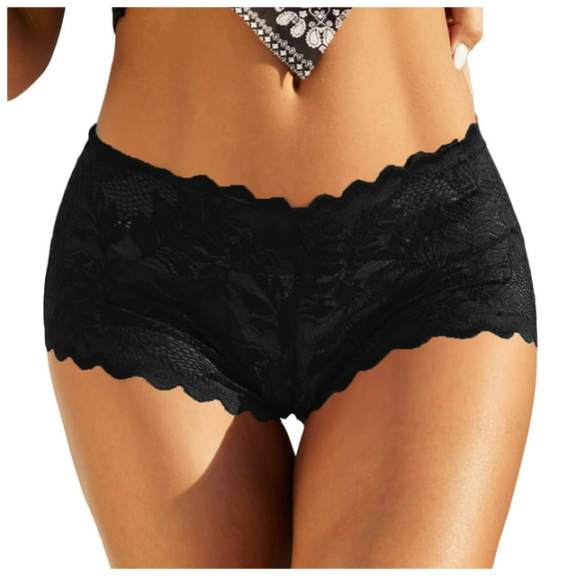 Women's Floral Lace Boyshort Panties Low Rise Comfortable Underwear Soft Stretch Female