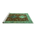 thumbnail image 2 of Ahgly Company Machine Washable Indoor Rectangle Persian Turquoise Blue Traditional Area Rugs, 7' x 9', 2 of 4