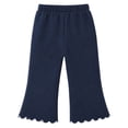 thumbnail image 6 of HILEELANG Girls' 3-8T Navy Blue Bow Print Scalloped Casual Playwear for Kids,Soft Loungewear Outfit Sets,5Y, 6 of 14