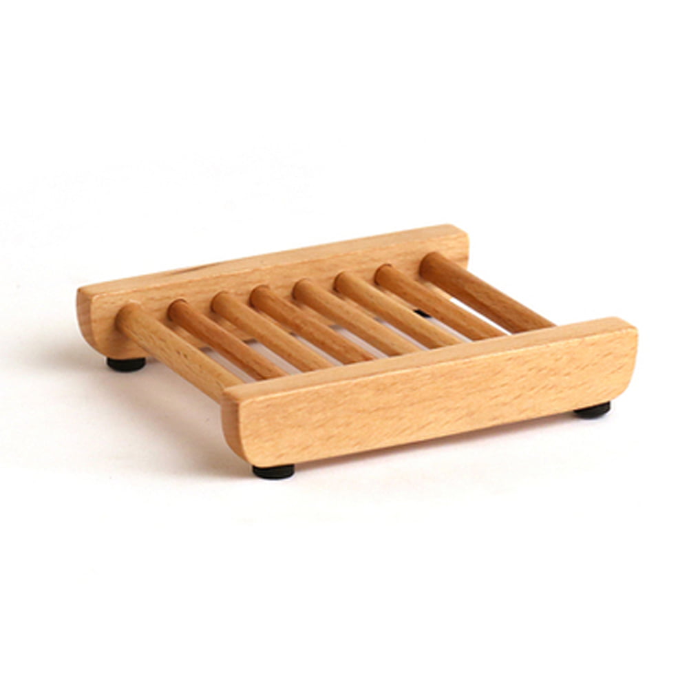 2Pcs Bamboo Soap Holder for Shower - BURIUS Wooden Soap Holder for Kitchen  Sink Dish Sponge Holder Bathroom Soap Holder - Bamboo Soap Bar Holder Soap