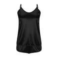 thumbnail image 7 of Fewfanhot 2PC Women's Thin Loose Ice Silk Pajama Set - Solid Color Sleeveless T-shirt & Short Pants, Two Piece Ideal for Home and Family Gatherings, 7 of 7