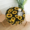 thumbnail image 2 of Spring Sunflower Tablecloth Round 60 Inch Ruitic Yellow Floral Vinyl Table Cloth Waterproof Fabric Farmhouse Sun Flower Tablecloths Decorative for Holiday Home Party Wedding Picnic, 2 of 6