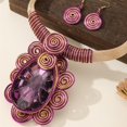 thumbnail image 2 of Conjunto de joyería africana Declaración gran cristal colgante collar pendientes conjunto, 2 of 3