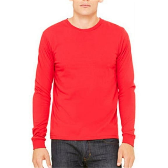 Canvas 3501 Mens Jersey Long-Sleeve T-Shirt - Red - Medium