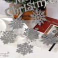 thumbnail image 4 of 24 Uds. Adornos navideños de copos de nieve de plástico con purpurina para decoración navideña, decoración de ventanas, 4 of 4