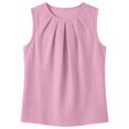 thumbnail image 5 of Wang6 Womens Loose Fit Tank Tops Summer Sleeveless Pleaded Tshirts Causal Crew Neck Solid Going out Tops Tees 0615liPink S, 5 of 5