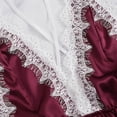 thumbnail image 6 of Xysaqa Women Lingerie Lace Satin Bodysuit Deep V Neck Teddy One-Piece Babydolls Nightwear Slim-Fit S-3XL, 6 of 7