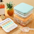 thumbnail image 1 of CNKOO Ice Cube Maker Compartment Pressing Type Low Temperature Resistance Ice Making Ice Storage Box with Lid Household Supply, 1 of 8