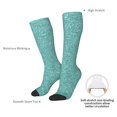 thumbnail image 4 of Naloa Teal Green Glitter Knee Socks, High Socks Long Stretchy Sock Women Knee High Stocking, Long Socks for Women, 4 of 6