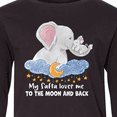 thumbnail image 4 of Inktastic My Safta Loves me to the Moon and Back Elephant Family Long Sleeve Youth T-Shirt, 4 of 5