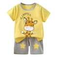 thumbnail image 1 of 4 Piece Set Boy Tracksuit Toddler Boys Girls Summer Cartoon Printed Short Sleeved Tops And Shorts 2PC Children's Suit, 1 of 4