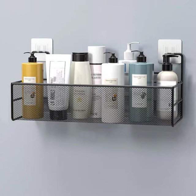 Wall-Mount Bathroom Shelf Shower Shampoo Rack Toilet Accessories Kitchen μ* ην