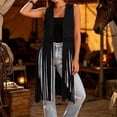 thumbnail image 4 of APEXFWDT Women's Suede Fringe Vest, Sleeveless Open Front Cutout Western Tassel Long Waistcoat, 4 of 7