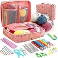 thumbnail image 1 of 59pcs Ergonomic Crochet Hook Set 5 Rolls Yarn Knitting Needles Kit For Starters, 1 of 4
