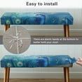 thumbnail image 5 of FKELYI Blue Peacock Print Dining Bench Cover Anti-Dust Bench Slipcover Stretch Fabric Furniture Protector Cover with Elastic Band for Living Room Bedroom, 5 of 7