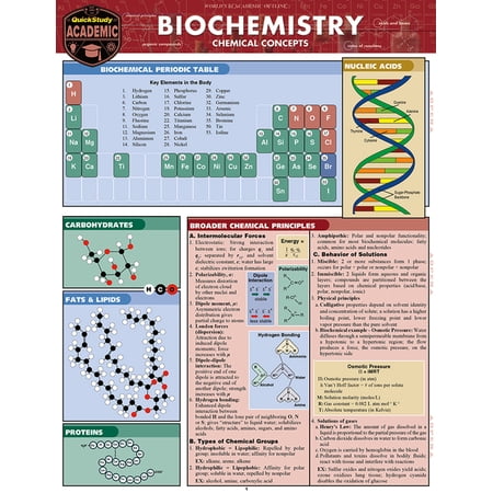 Biochemistry: A Quickstudy Laminated Reference Guide, (Paperback)