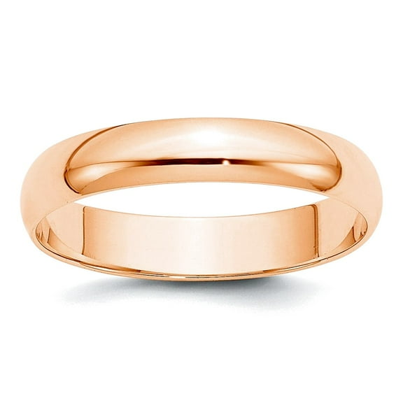 10k Rose Gold 4mm Ltw Half Round Band Ring Size 11.5 Ring for Women and Men - 2.9 Grams