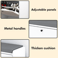 thumbnail image 5 of 39" Shoe Storage Bench, Wood Entryway Bench with Seat Cushion, 2 Flip Drawers, Adjustable Shelves, Shoe Organizer Cabinet for Hallway, Living Room, 5 of 9