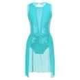 thumbnail image 2 of iiniim Girls Sequins Lyrical Modern Ballet Leotard Dress High-Low Mesh Splice Skirt Dancewear, 2 of 7