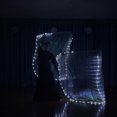 thumbnail image 3 of Bandera luminosa LED de tela blanca, luz blanca, botón de batería con interruptor, accesorios de baile, reloj, ropa de rendimiento, 3 of 5