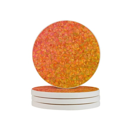 

Circular Drink Coasters Set Polygon Background Beautiful Home Decor Diatomite Heat-Resistant Diatomite Protect Table Countertop
