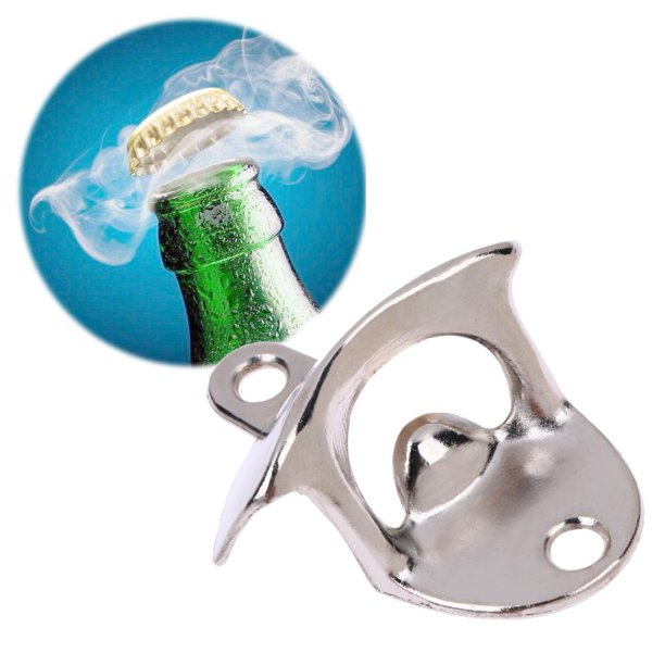 Abrebotellas Montado en la pared Vintage Beer Open Tool Home Bar Decor (Plata) Wdftyju Libre de BPA