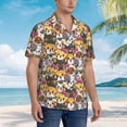 thumbnail image 5 of Balery Cute Cat Print Men's Hawaiian Shirts Short Sleeve Beach Shirt Relaxed Fit Vacation Button Down Shirts-Large, 5 of 9