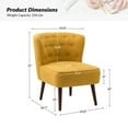 thumbnail image 7 of Modern Accent Dining Chair Wood Legs Upholstered Tufted Armless Vanity Slipper Side Chair Living Bedroom Home Kitchen Yellow, 7 of 7
