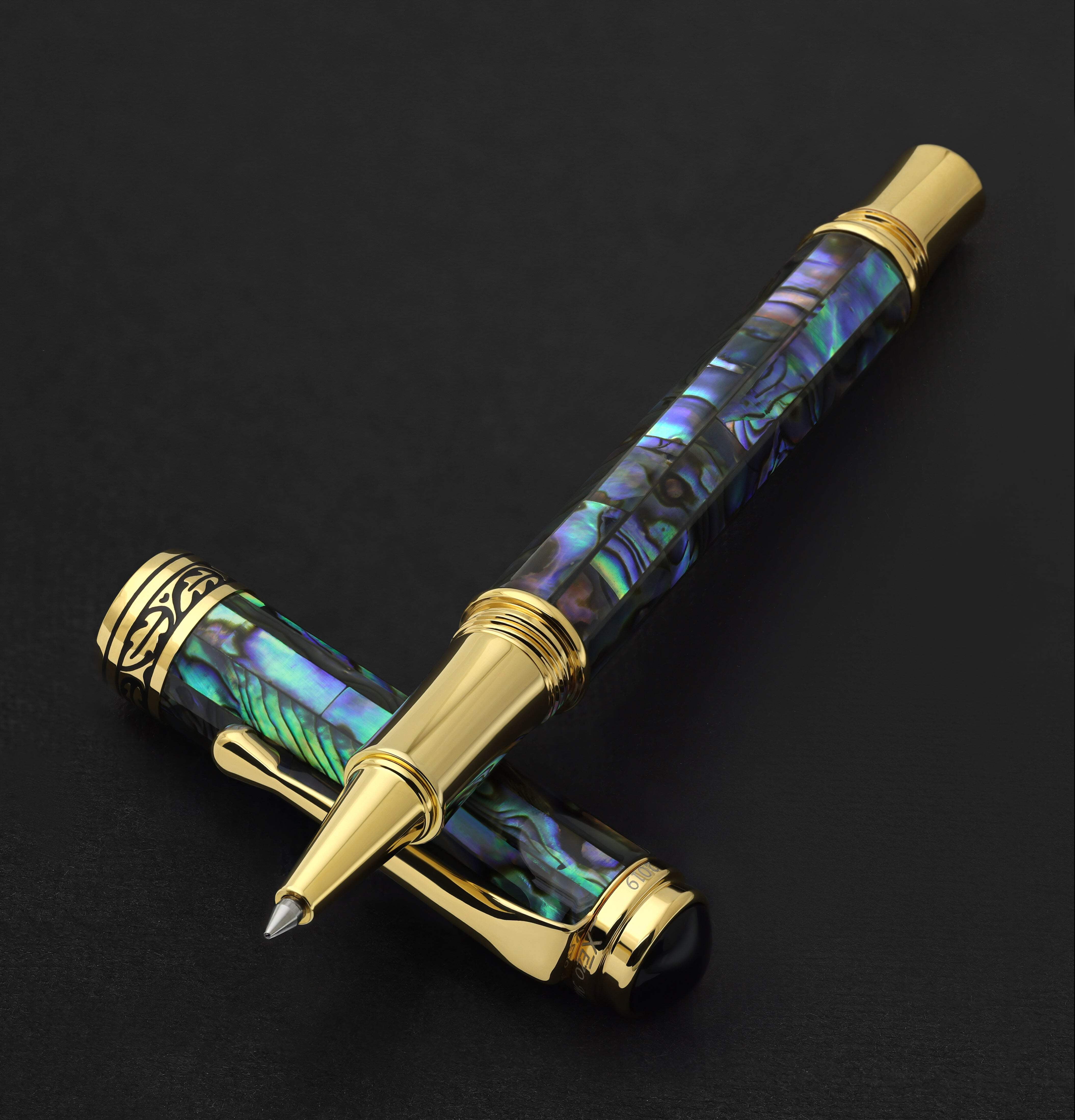 Xezo Xezo Maestro® Paua Abalone Sea Shell Rollerball Pen - 18K Gold Plated
