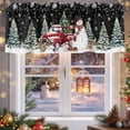 thumbnail image 5 of Christmas Truck Snowman Valances for Windows, 42 x 18in, Xmas Tree Snowflakes Animal Black Rod Pocket Kitchen Valance Curtain Light Filtering Window Treatments for Living Room Bedroom, 1 Panel, 5 of 7