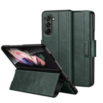 ELEHOLD for Samsung Galaxy Z Fold 6 Case , Luxury Business Premium PU Leather Full Body All-Inclusive Protection Flip with Magnetic Closure Shockproof Cover for Samsung Z Fold 6 ,Darkgreen