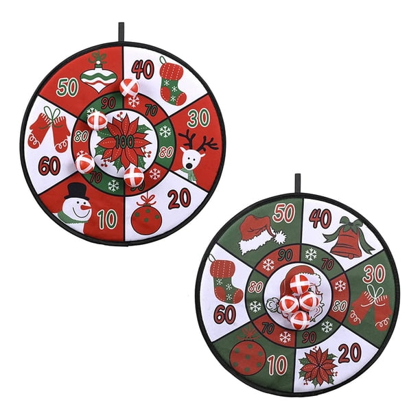 Tablero de dardos navideño grande para niños, juego de mesa navideño con 8 bolas adhesivas, dardos navideños, regalos para fiestas navideñas, calcetines navideños para niños.
