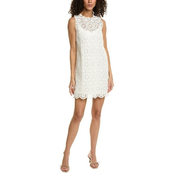 Ted Baker Womens Crochet Lace Shift Dress, 6, White, viscose