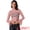 Pink, variant on DARING DIVA Women's Lace High Neck Bell Long Sleeve Sheer Mesh Blouses XS Blue