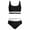 AB27 Black, variant on Tisuna Girls' Color Block Two Piece Swimwear For Young Kids Girls Stylish Split Bathing Suit Beach Pool Child Bathing Suit Black Size 8-10 Years