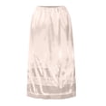thumbnail image 5 of felwors Women's Satin Half Slip with Lace Trim - Lightweight Underskirt for Dresses, Under Dresses, Vintage Style (Beige, L), 5 of 6