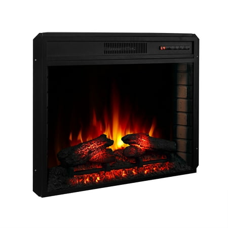 

BELLEZE 28 1400W Electric Fireplace Insert Stove Heater Recessed Mounted With Remote Control Black