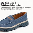 thumbnail image 4 of CHICVOMEY Platform Loafers for Women Slip On Lug Sole Penny Loafers Comfort Faux Suede Casual Shoes for Preppy Style Office and Everyday Wear, 4 of 9