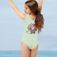 thumbnail image 3 of FOR U DESIGNS Adorable Green Girls Sleeveless Swimsuit Hedgehog Mushroom Gymnastics Ballet Dance Leotards Dancewear Summer Beach Swimwear Size 7-8, 3 of 8