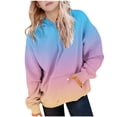 thumbnail image 3 of SROBPTY Kids Fall Tops, Toddler Sweatshirts, Children's Boys and Girls Long Sleeve Printed Round Neck Hooded Sweatshirt Top Purple,9-10 Years, 3 of 5