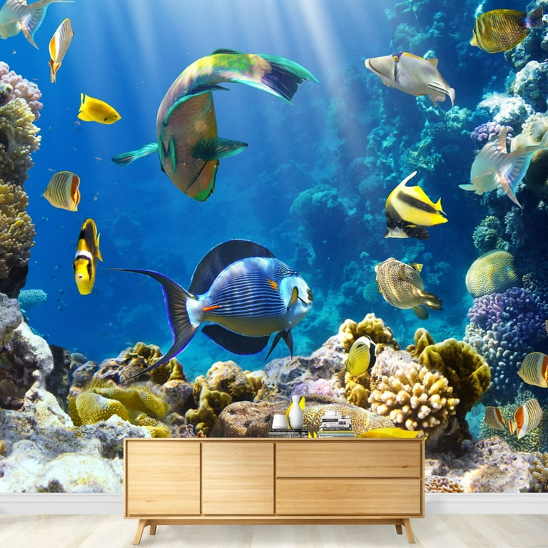 wall26 Photo of a Tropical Fish on a Coral Reef Removable Wall