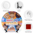 thumbnail image 3 of Nikhil y Jay Plato decorativo de porcelana fina (bone china), plato decorativo de cerámica para hogar, oficina, soporte de pared, platos decorativos para dormitorio - 6 pulgadas (15 cm), 3 of 6