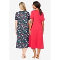 thumbnail image 2 of Dreams & Co. Plus Size 2-Pack Long Henley Sleepshirt, 2 of 6