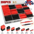 thumbnail image 3 of 200X Black Red Cable Heat Shrink Tubing Sleeve Wire Wrap Tube 3:1 Assortment Kit, 3 of 7