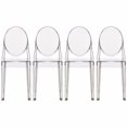 thumbnail image 1 of Nicer Furniture Polycarbonate Plastic Transparent Crystal Side Chair without Arms, 1 of 5