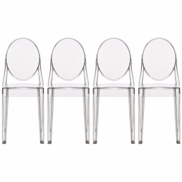 Nicer Furniture Polycarbonate Plastic Transparent Crystal Side Chair without Arms