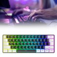 thumbnail image 1 of Wired Gaming Keyboard, 61 Keys Contrast Color USB Computer Keyboard with RGB Backlit for Win 2000 XP ME Vista 7 8 10, Ergonomic Business Keyboard for Desktops Laptops, 1 of 7