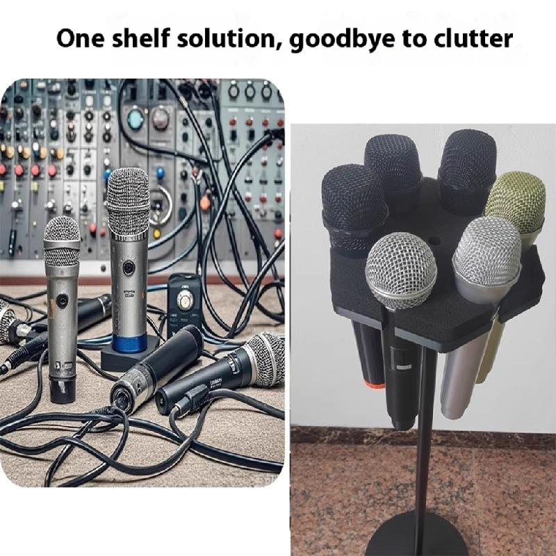 BQBQERT Travel Hexagonal Mic Stand Base with ABS and Foam Padding Secure Nonslip Grip for Corded Microphones