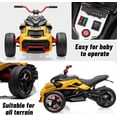 thumbnail image 2 of Jojoka 12V Kids ATV Ride On Car, 2024 New Battery Powered Ride on Toys, 3 Wheelers Off-road Electric Vehicle with Bluetooth Audio,High/Low Speed, LED Headlights, Battery Indicator & Radio, Yellow, 2 of 8