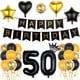 thumbnail image 1 of Kit de globos de fiesta para 50 cumpleaños, látex negro y dorado, 24 unidades, 1 of 1